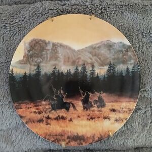 Native American Collector China Plates With Hangers, 4 Plates